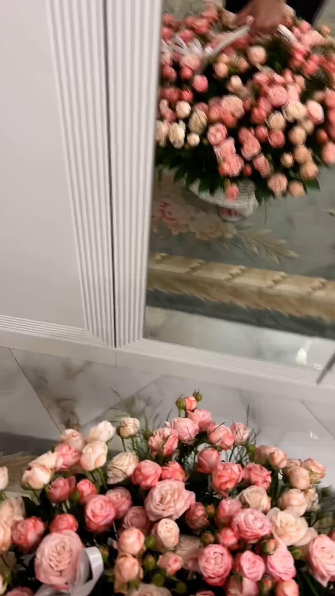 Professional floral arrangement in modern corporate setting